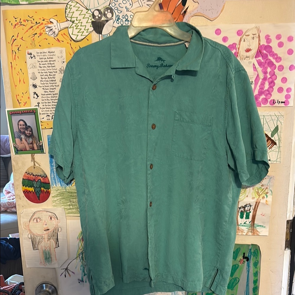 Tommy Bahama Green Men's Button Down Shirt Large